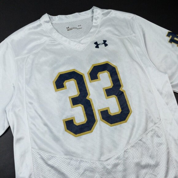 Notre Dame Fighting Irish Football Jersey Men's Large Under Armour #33 White - Picture 7 of 16